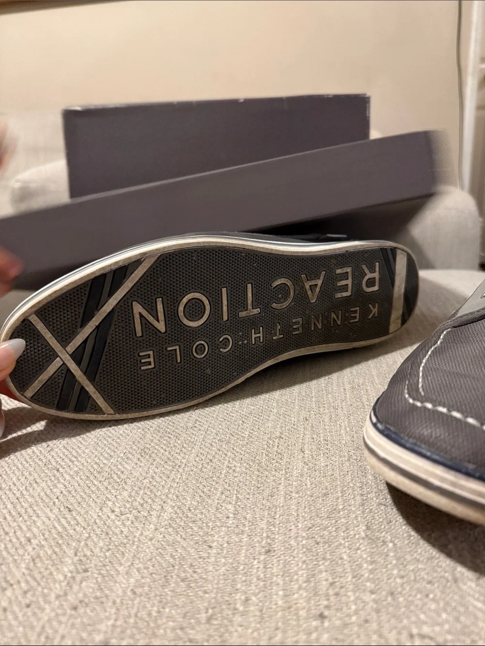 Kenneth Cole Reaction Men's Gray Canvas Boat Shoes